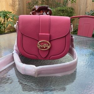 NWT Coach Pink Saddlebag in Gold/Confetti Pink
